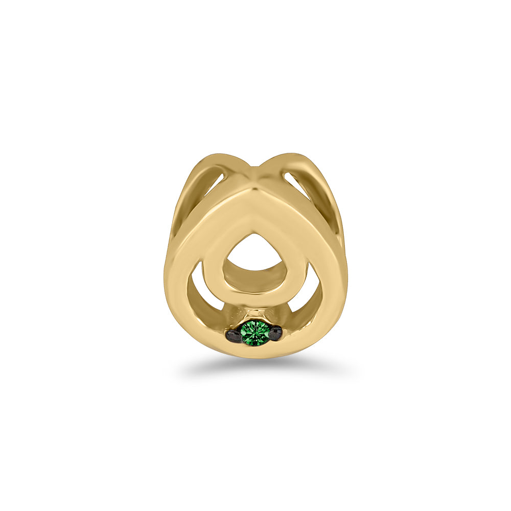 Pandantiv din Argint 925 Placat cu Aur ( 0.61 grame ) cu Diamant Verde 0.01 Carate 1 