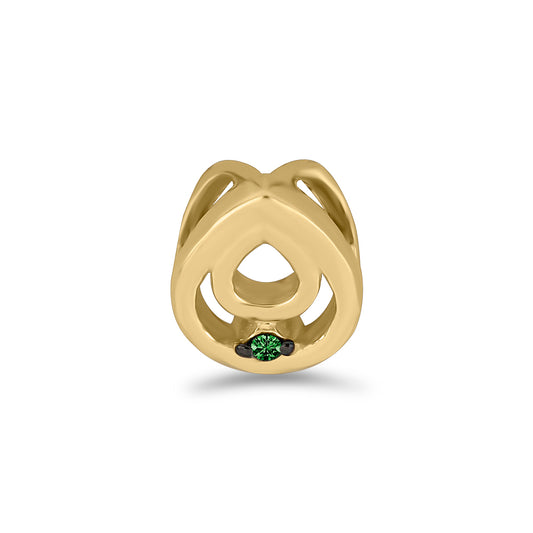 Pandantiv din Argint 925 Placat cu Aur ( 0.61 grame ) cu Diamant Verde 0.01 Carate