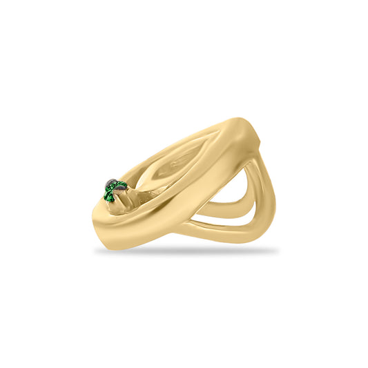 Pandantiv din Argint 925 Placat cu Aur ( 0.61 grame ) cu Diamant Verde 0.01 Carate