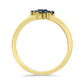 Inel din Argint 925 Placat cu Aur ( 2.29 grame ) cu Diamant Albastru 0.18 Carate