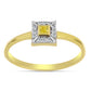 Inel din Argint 925 Placat cu Aur ( 2.08 grame ) cu Diamant Galben și Zircon Alb Natural 0.22 Carate