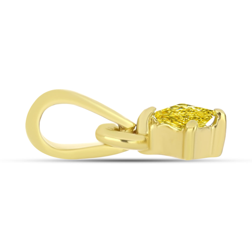 Colier din Argint 925 Placat cu Aur ( 0.25 grame ) cu Diamant Galben 0.09 Carate 2 