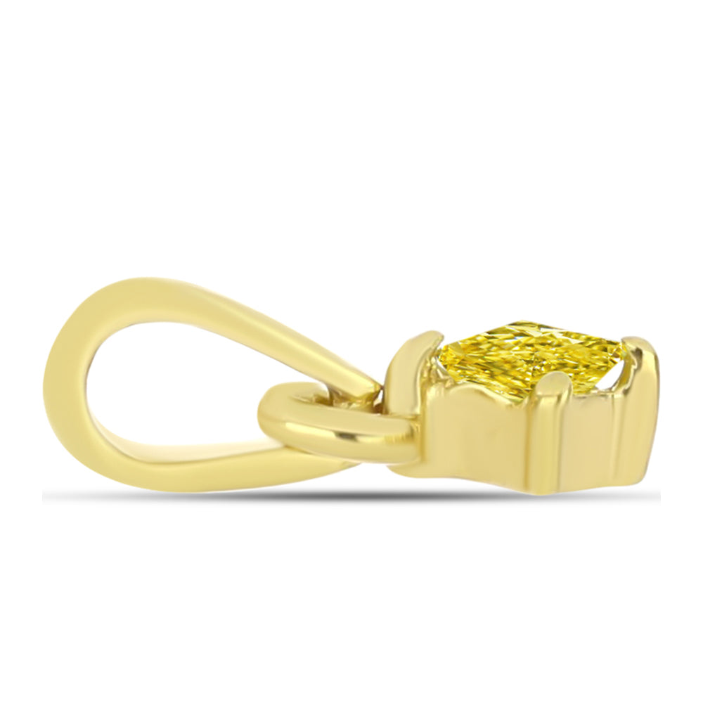 Colier din Argint 925 Placat cu Aur ( 0.25 grame ) cu Diamant Galben 0.09 Carate 4 