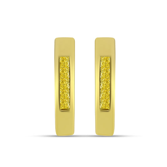 Cercei din Argint 925 Placat cu Aur ( 2.35 grame ) cu Diamant Galben 0.35 Carate