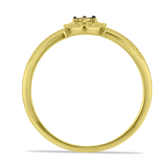Inel din Argint 925 Placat cu Aur ( 2.09 grame ) cu Diamant Verde 0.01 Carate