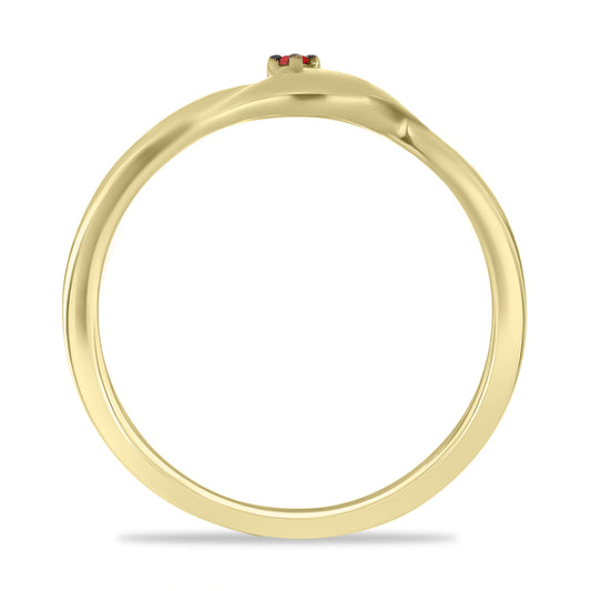 Inel din Argint 925 Placat cu Aur ( 1.55 grame ) cu Diamant Roșu 0.01 Carate