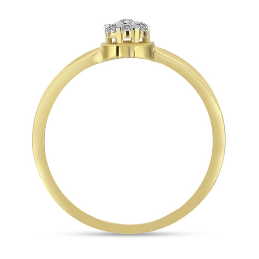 Inel din Argint 925 Placat cu Aur ( 1.5 grame ) cu Diamant Alb 0.09 Carate