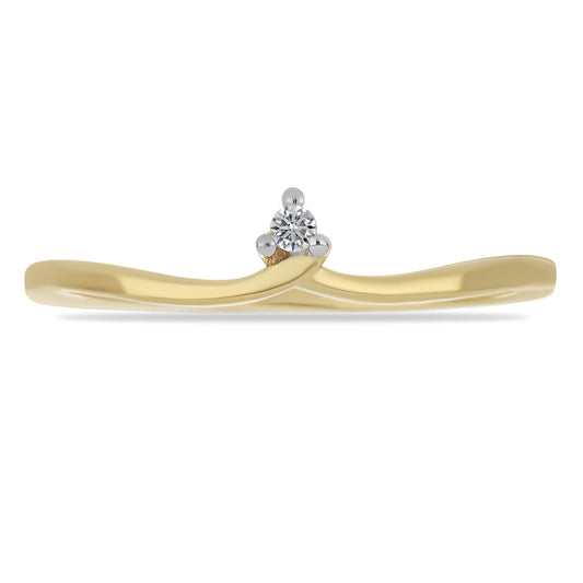 Inel din Argint 925 Placat cu Aur ( 1.18 grame ) cu Diamant Alb 0.03 Carate
