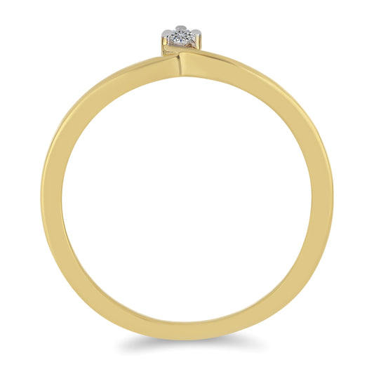 Inel din Argint 925 Placat cu Aur ( 1.18 grame ) cu Diamant Alb 0.03 Carate