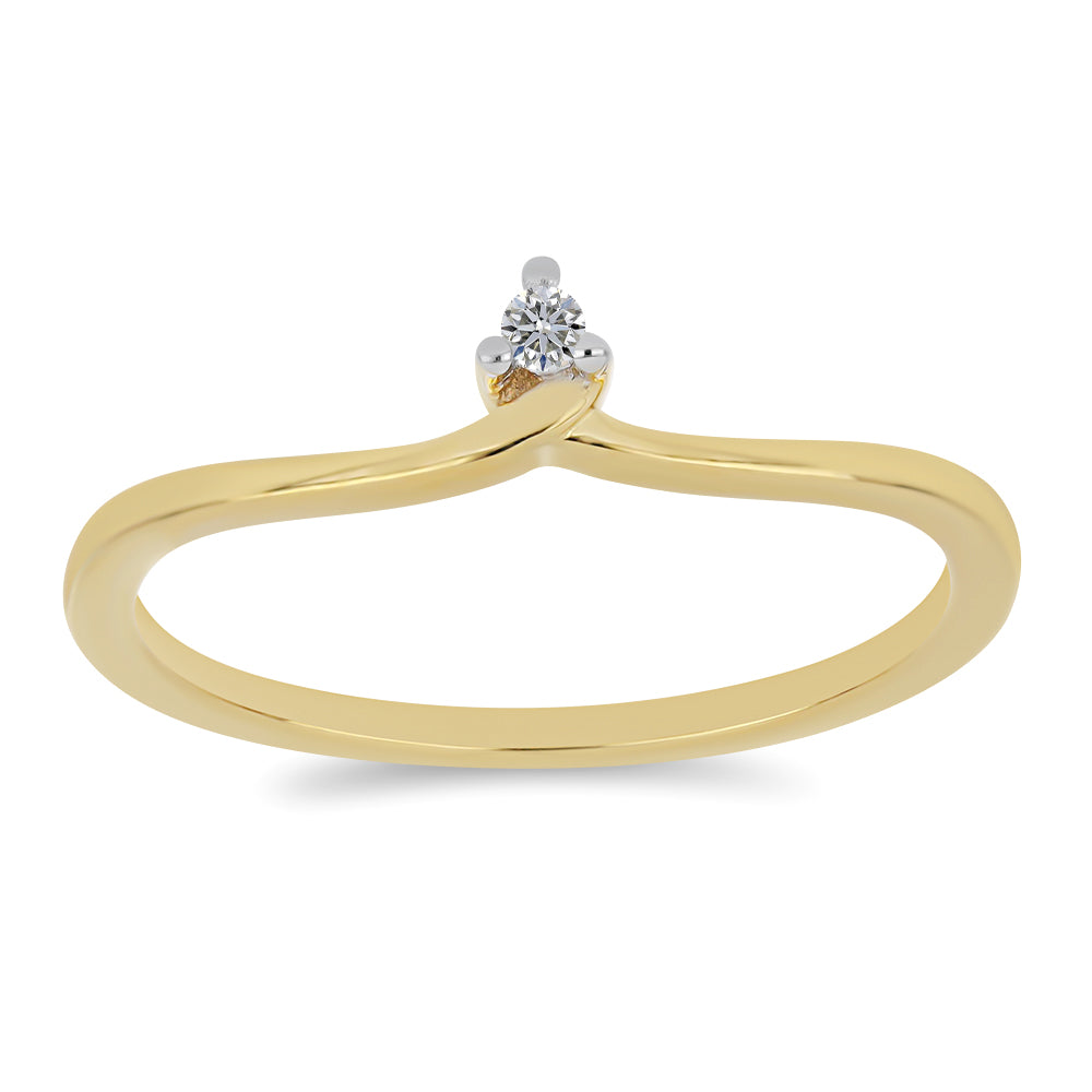 Inel din Argint 925 Placat cu Aur ( 1.18 grame ) cu Diamant Alb 0.03 Carate