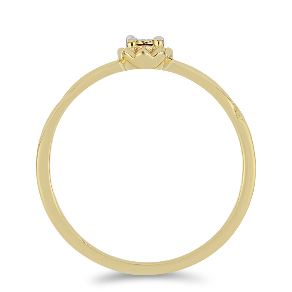 Inel din Argint 925 Placat cu Aur ( 1.32 grame ) cu Diamant Alb 0.01 Carate 2 