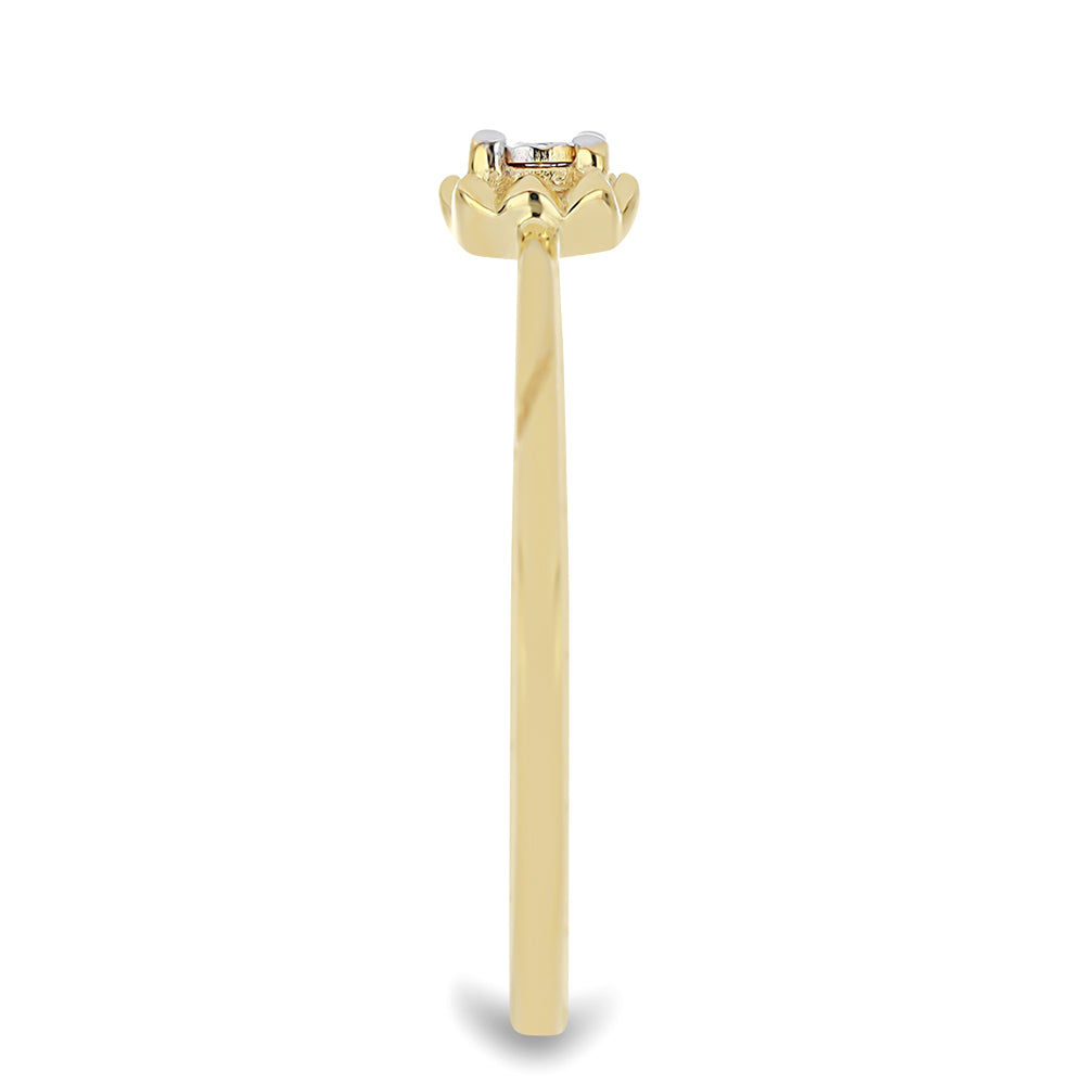 Inel din Argint 925 Placat cu Aur ( 1.32 grame ) cu Diamant Alb 0.01 Carate 4 