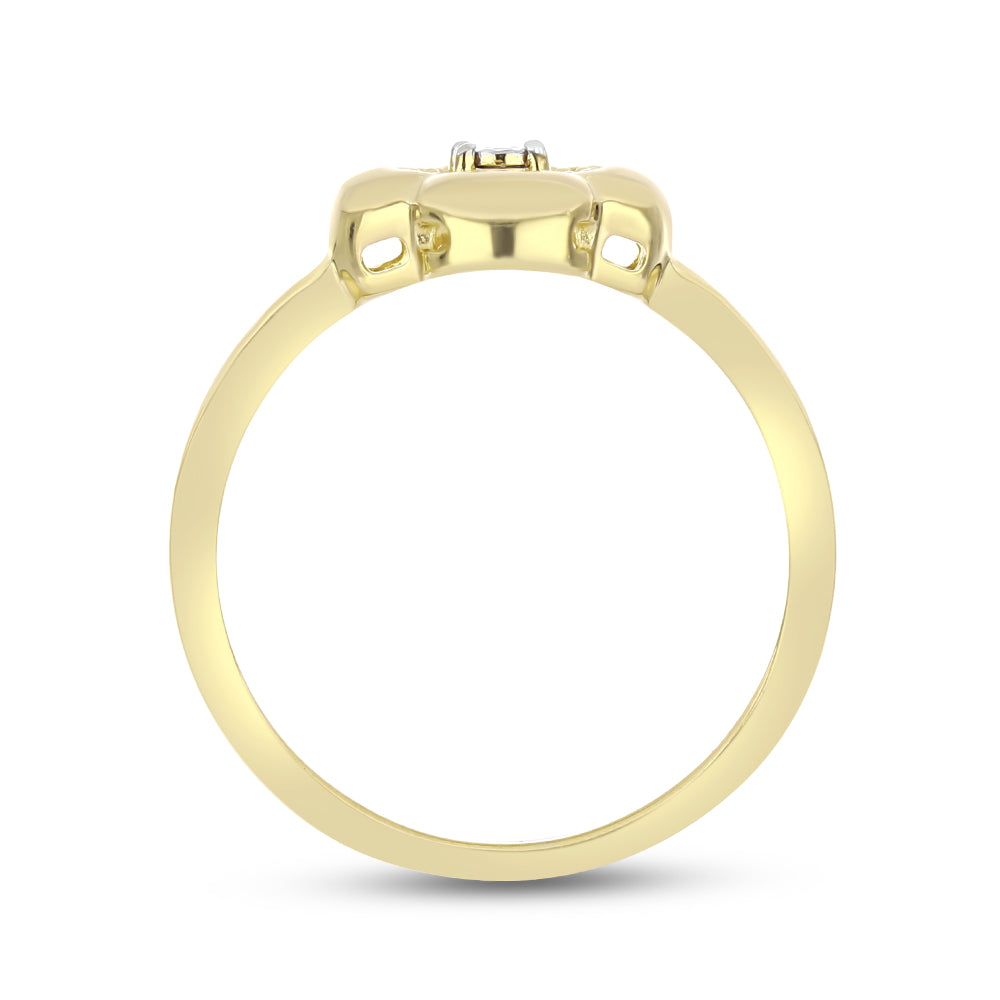 Inel din Argint 925 Placat cu Aur ( 2.5 grame ) cu Diamant Alb 0.01 Carate 2 