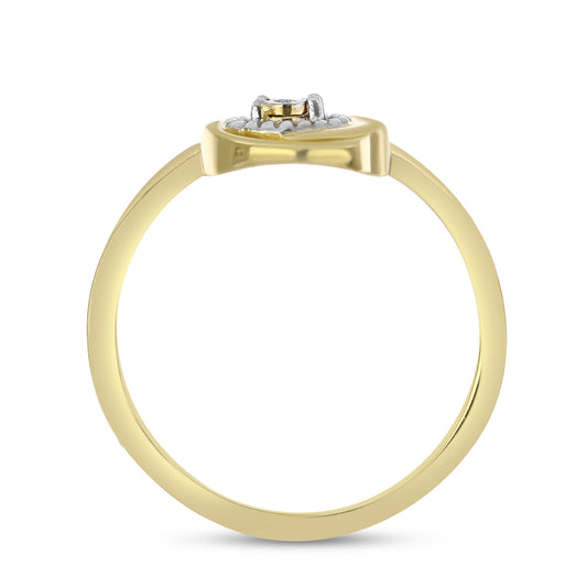 Inel din Argint 925 Placat cu Aur ( 1.94 grame ) cu Diamant Alb 0.01 Carate