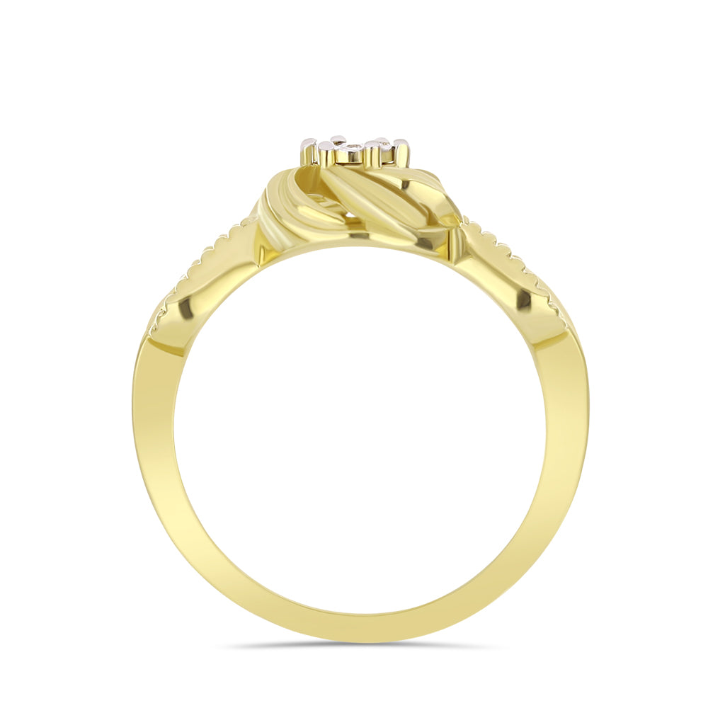 Inel din Argint 925 Placat cu Aur ( 2.25 grame ) cu Diamant Alb 0.01 Carate