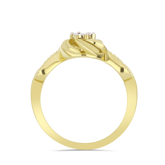 Inel din Argint 925 Placat cu Aur ( 2.25 grame ) cu Diamant Alb 0.01 Carate