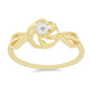 Inel din Argint 925 Placat cu Aur ( 2.25 grame ) cu Diamant Alb 0.01 Carate