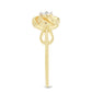 Inel din Argint 925 Placat cu Aur ( 2.25 grame ) cu Diamant Alb 0.01 Carate