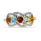 Inel din Argint 925 Placat cu Aur ( 4.08 grame ) cu Turmalină Curcubeu Pelmadulla și Diamant Alb 1.55 Carate