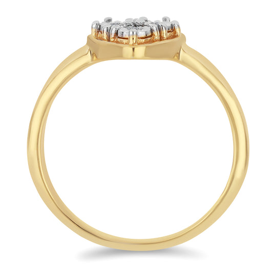 Inel din Argint 925 Placat cu Aur ( 2.13 grame ) cu Diamant Alb 0.02 Carate