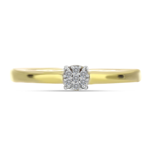 Inel din Argint 925 Placat cu Aur ( 2.26 grame ) cu Diamant Alb 0.06 Carate