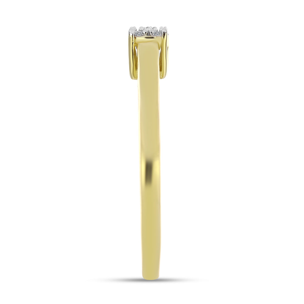 Inel din Argint 925 Placat cu Aur ( 2.26 grame ) cu Diamant Alb 0.06 Carate 4 