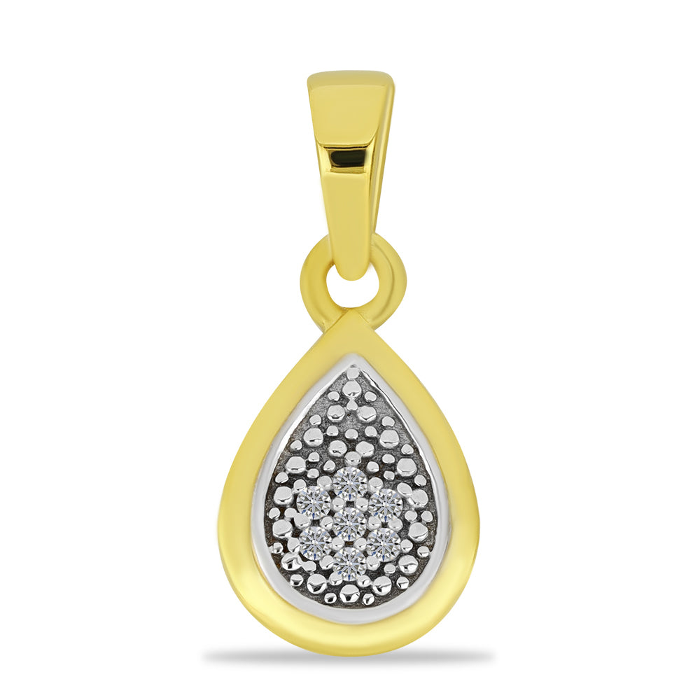 Set din Argint 925 Placat cu Aur ( 5.16 grame ) cu Diamant Alb 0.11 Carate
