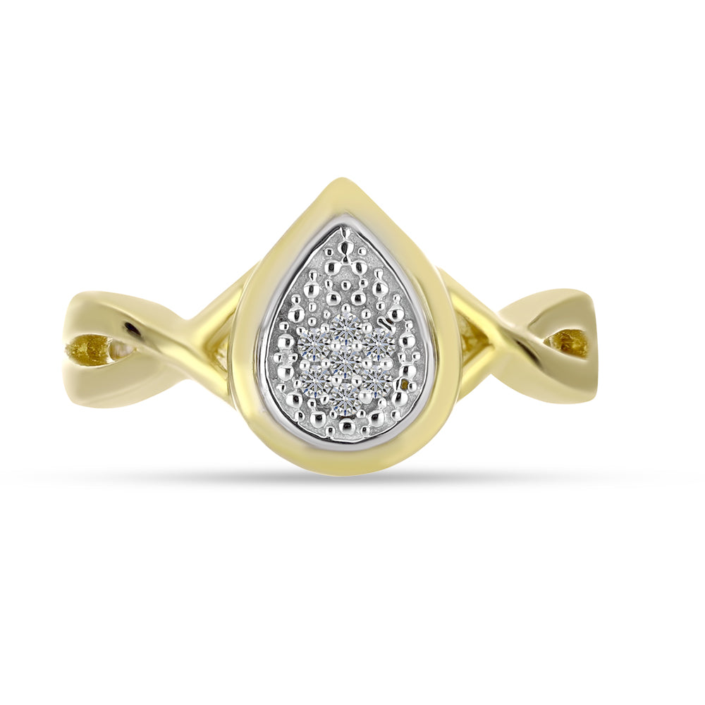 Set din Argint 925 Placat cu Aur ( 5.16 grame ) cu Diamant Alb 0.11 Carate 2 
