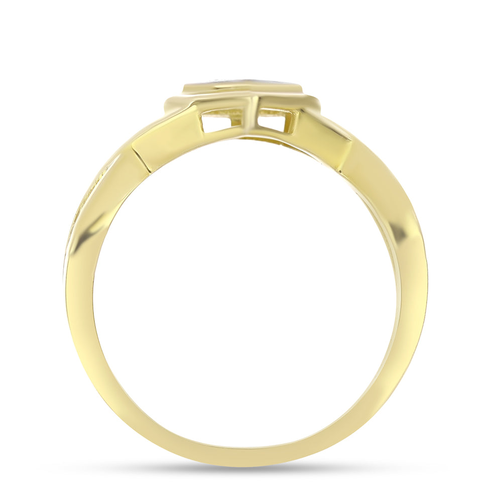 Set din Argint 925 Placat cu Aur ( 5.16 grame ) cu Diamant Alb 0.11 Carate