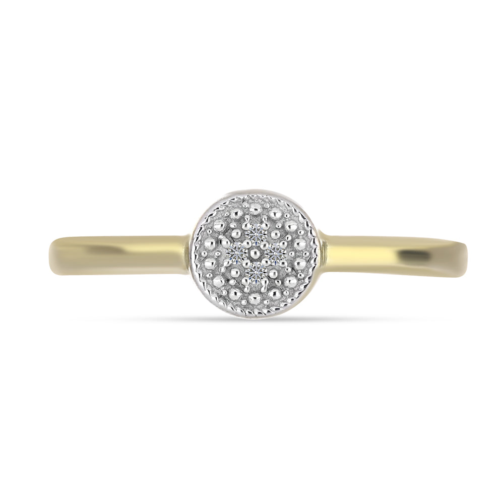 Inel din Argint 925 Placat cu Aur ( 2.12 grame ) cu Diamant Alb 0.03 Carate 1 