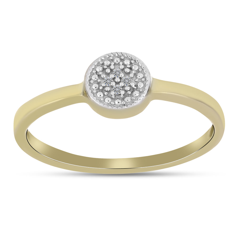 Inel din Argint 925 Placat cu Aur ( 2.12 grame ) cu Diamant Alb 0.03 Carate