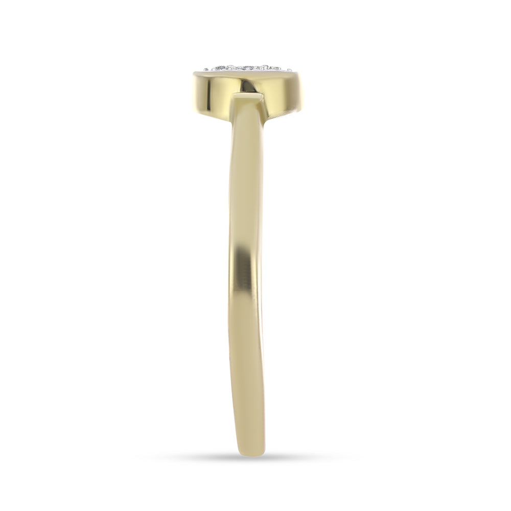 Inel din Argint 925 Placat cu Aur ( 2.12 grame ) cu Diamant Alb 0.03 Carate