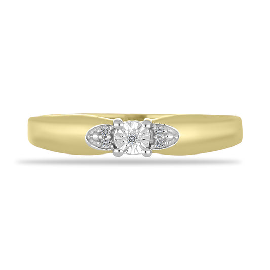 Inel din Argint 925 Placat cu Aur ( 2.07 grame ) cu Diamant Alb 0.02 Carate