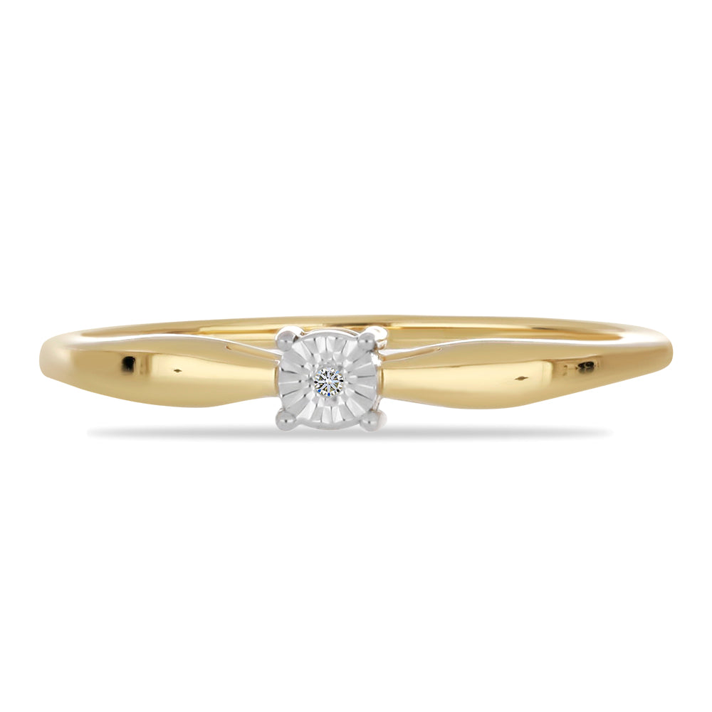 Inel din Argint 925 Placat cu Aur ( 2.34 grame ) cu Diamant Alb 0.01 Carate 1 