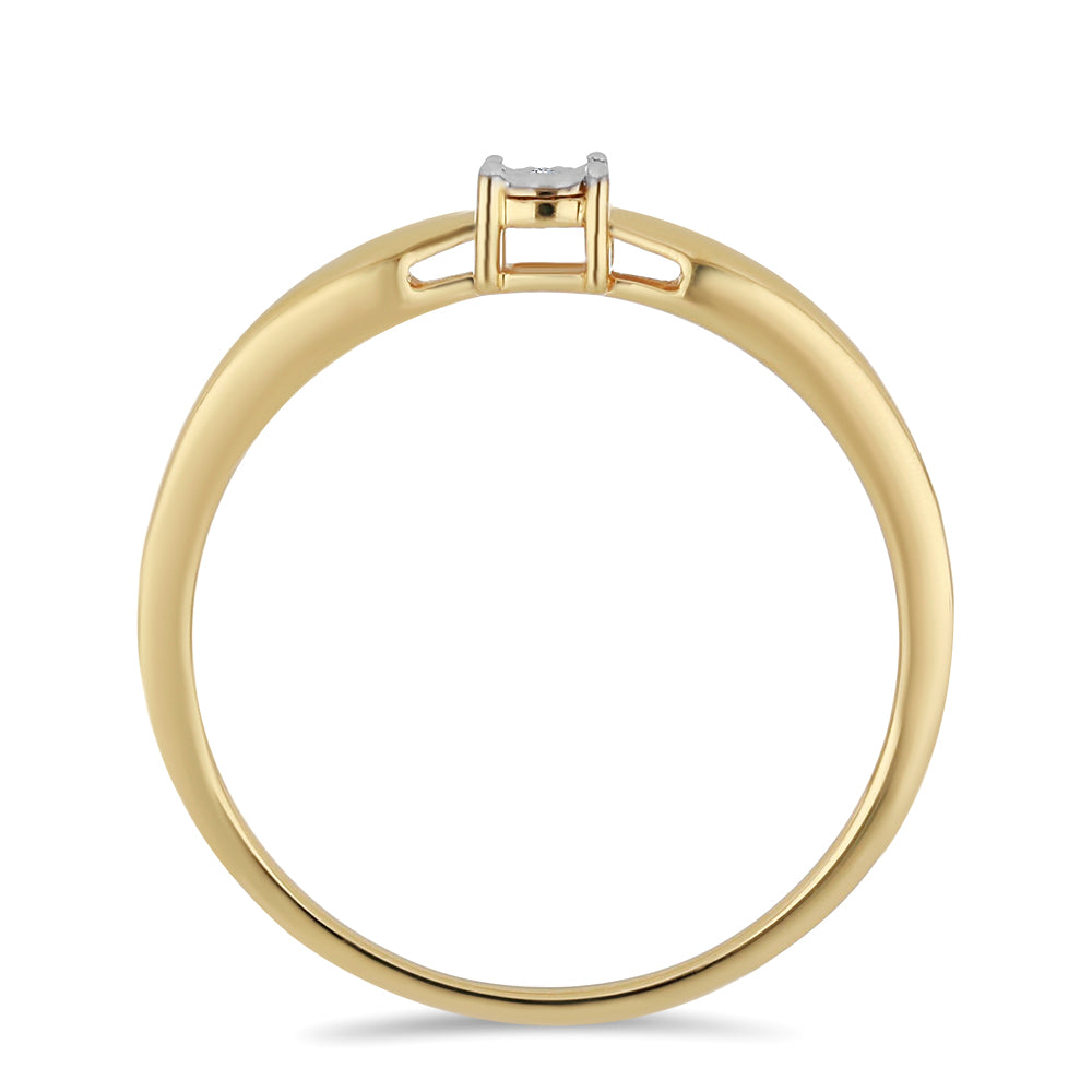Inel din Argint 925 Placat cu Aur ( 2.34 grame ) cu Diamant Alb 0.01 Carate