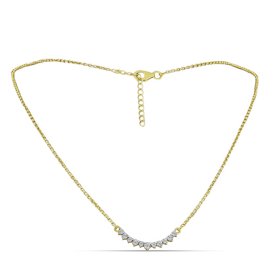 Colier din Argint 925 Placat cu Aur ( 5.26 grame ) cu Diamant Alb 0.08 Carate