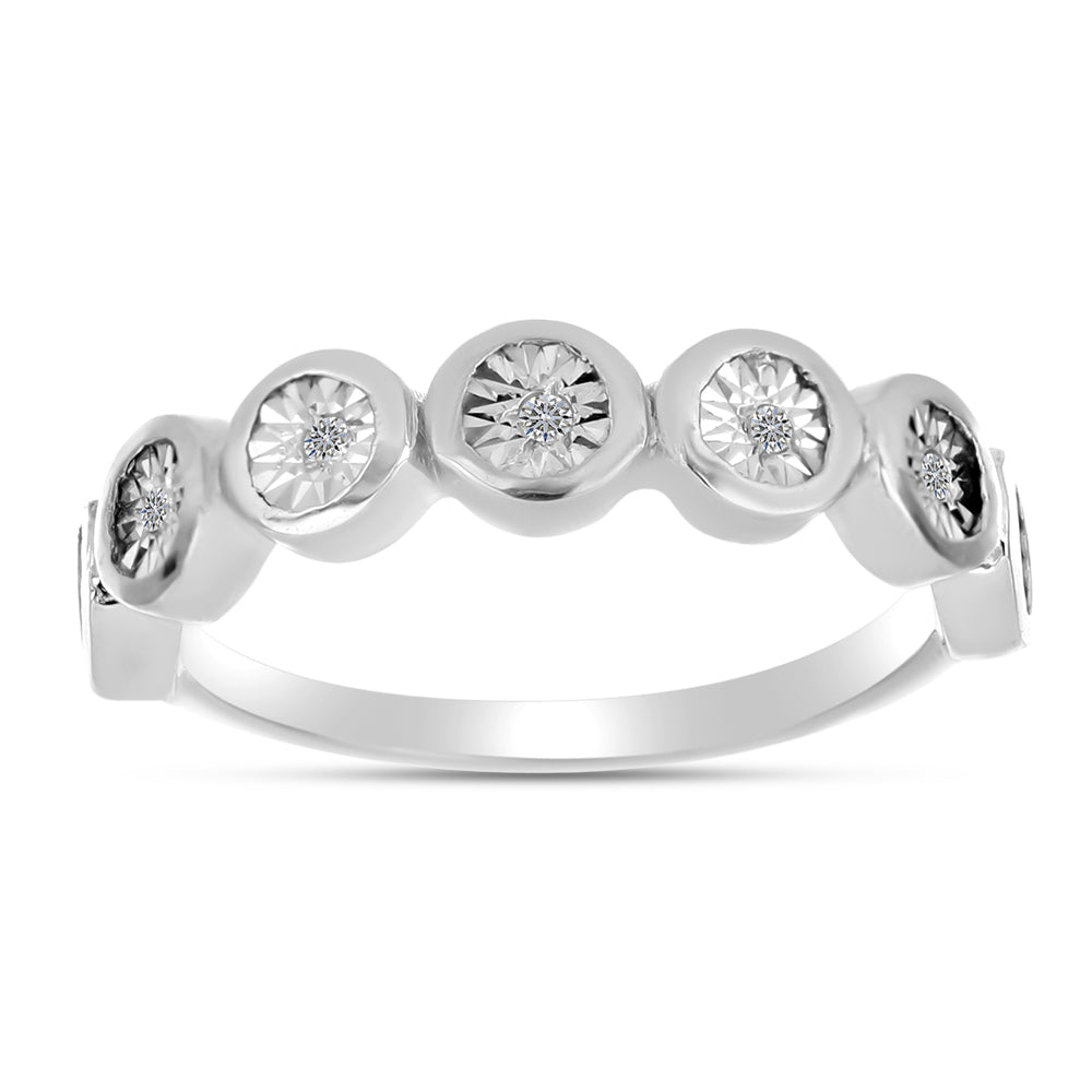 Inel din Argint 925 ( 2.42 grame ) cu Diamant Alb 0.05 Carate 3 