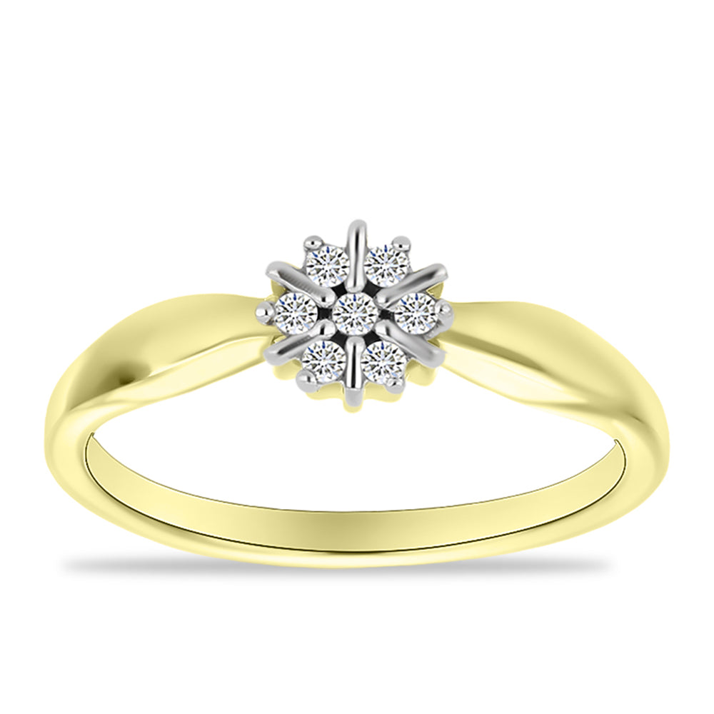Inel din Argint 925 Placat cu Aur ( 2.14 grame ) cu Diamant Alb 0.09 Carate