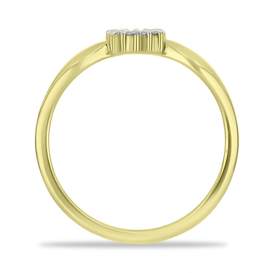 Inel din Argint 925 Placat cu Aur ( 2.12 grame ) cu Diamant Alb 0.09 Carate