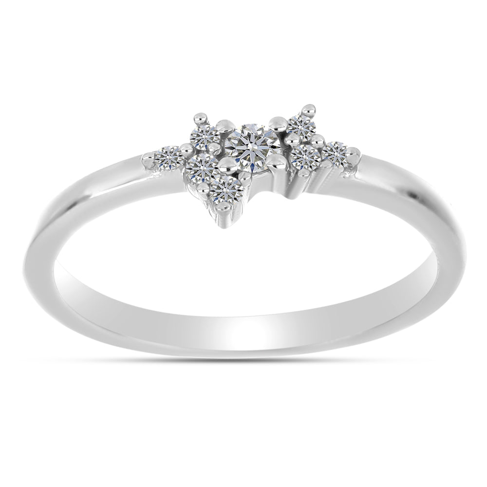 Inel din Argint 925 ( 1.8 grame ) cu Diamant Alb 0.13 Carate