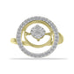Inel din Argint 925 Placat cu Aur ( 3.59 grame ) cu Diamant Alb și Zircon Alb 0.52 Carate