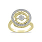 Inel din Argint 925 Placat cu Aur ( 3.59 grame ) cu Diamant Alb și Zircon Alb 0.52 Carate