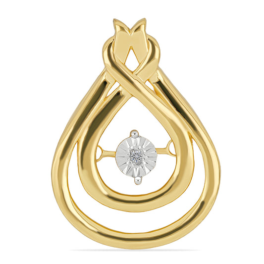 Pandantiv din Argint 925 Placat cu Aur ( 2.56 grame ) cu Diamant Alb 0.01 Carate