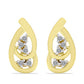 Cercei din Argint 925 Placat cu Aur ( 2.73 grame ) cu Diamant Alb 0.13 Carate