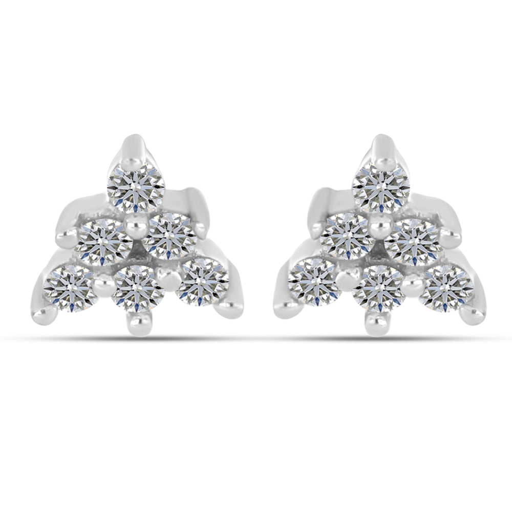 Cercei din Argint 925 ( 0.69 grame ) cu Diamant Alb 0.16 Carate 1 
