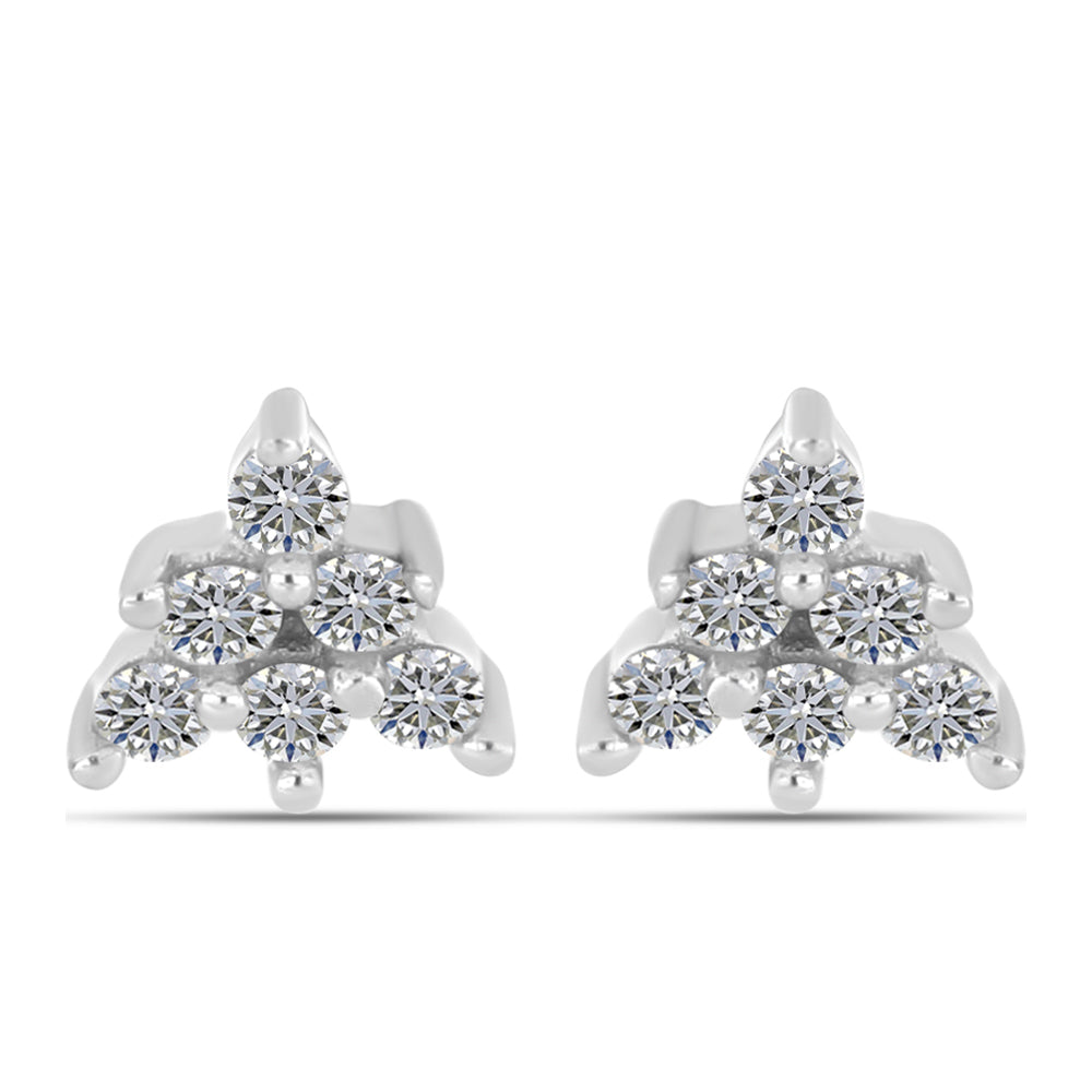 Cercei din Argint 925 ( 0.69 grame ) cu Diamant Alb 0.16 Carate