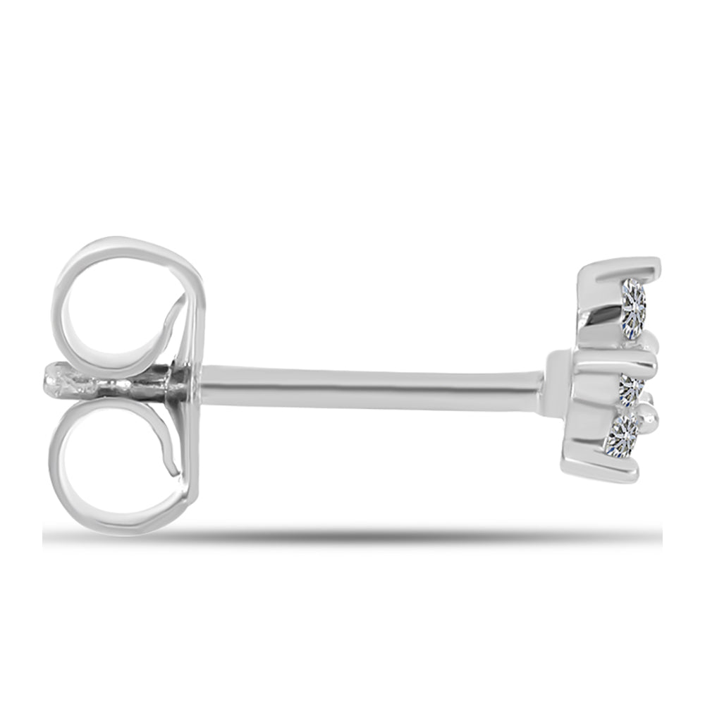 Cercei din Argint 925 ( 0.69 grame ) cu Diamant Alb 0.16 Carate 4 