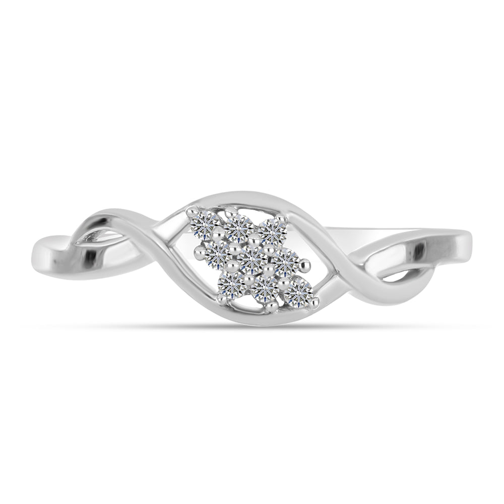 Inel din Argint 925 ( 1.8 grame ) cu Diamant Alb 0.12 Carate