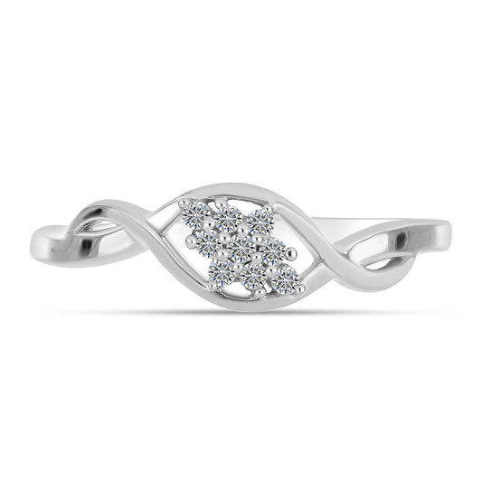 Inel din Argint 925 ( 1.8 grame ) cu Diamant Alb 0.12 Carate
