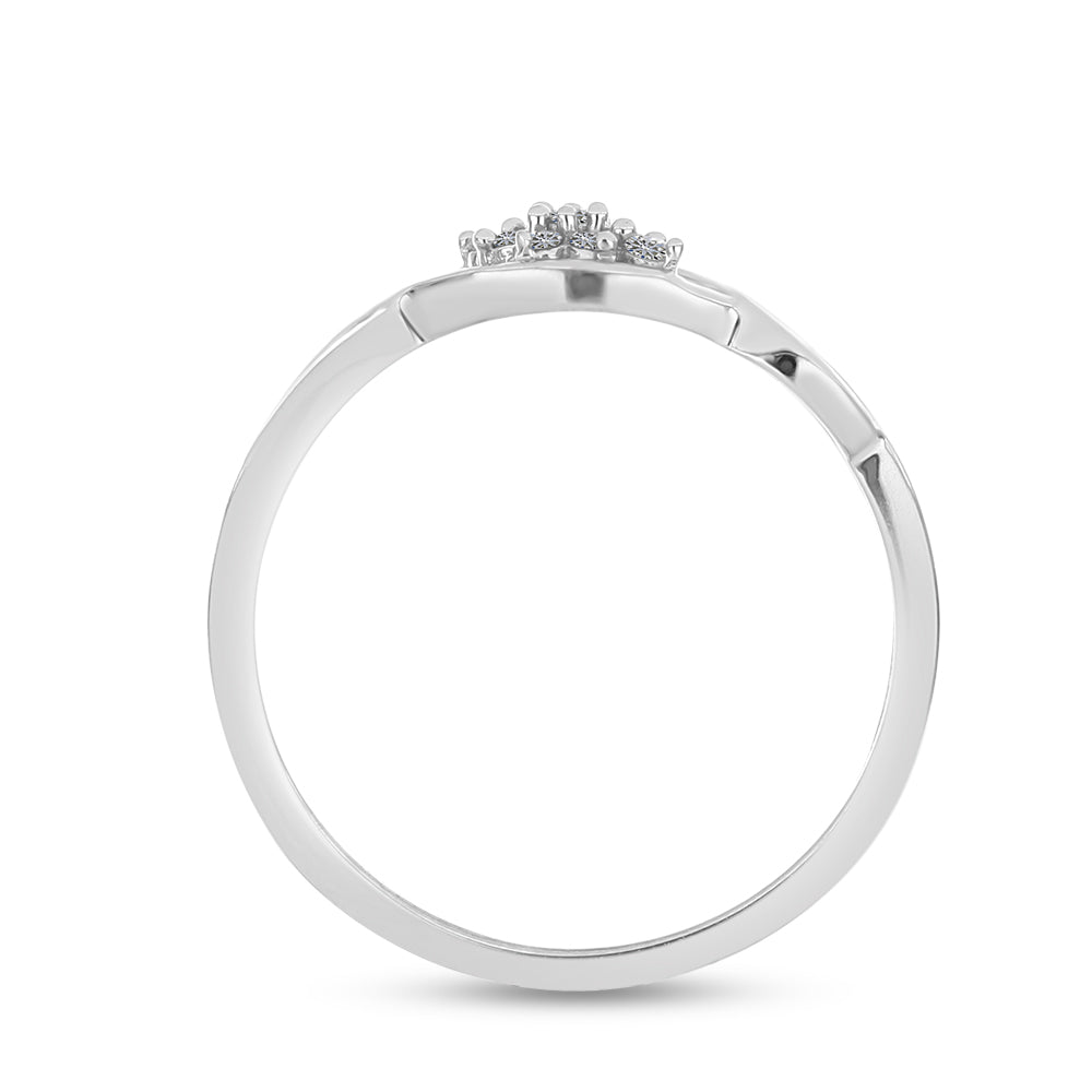 Inel din Argint 925 ( 1.8 grame ) cu Diamant Alb 0.12 Carate 2 